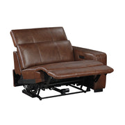 9790BRW-2CNPWH* (3)Power Double Reclining Love Seat with Center Console, Power Headrest and Charging Ports - 9790BRW-2CNPWH*