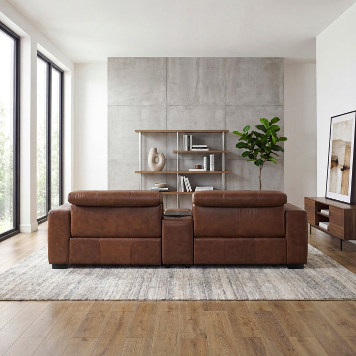 9790BRW-2CNPWH* (3)Power Double Reclining Love Seat with Center Console, Power Headrest and Charging Ports - 9790BRW-2CNPWH*