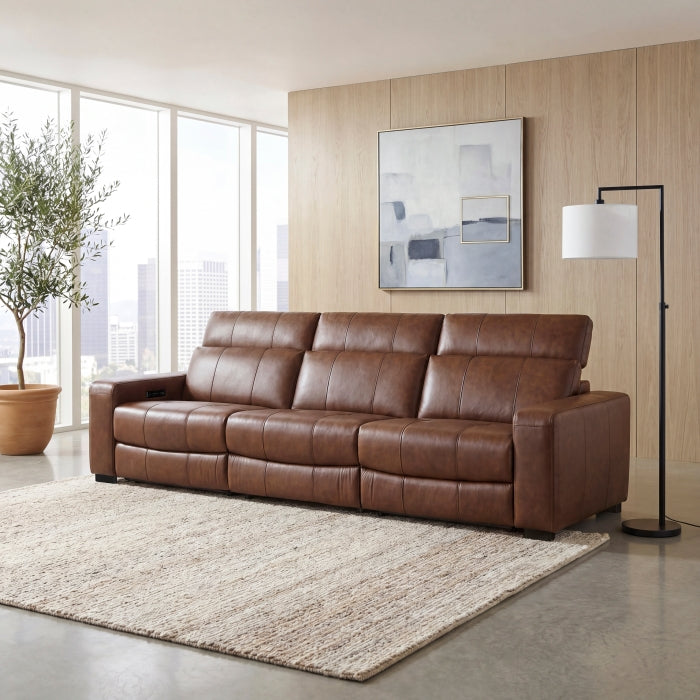 9790BRW-3PWH* (3)Power Double Reclining Sofa with Power Headrests and Charging Ports - 9790BRW-3PWH*