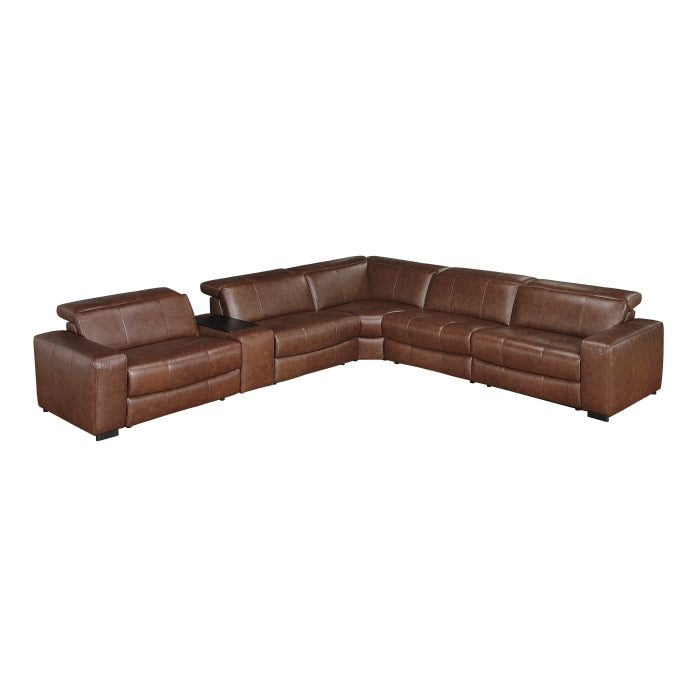 9790BRW*6LRRRPWH (6)6-Piece Modular Power Reclining Sectional with Power Headrests and Charging Ports - 9790BRW*6LRRRPWH
