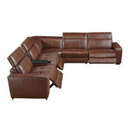 9790BRW*6LRRRPWH (6)6-Piece Modular Power Reclining Sectional with Power Headrests and Charging Ports - 9790BRW*6LRRRPWH