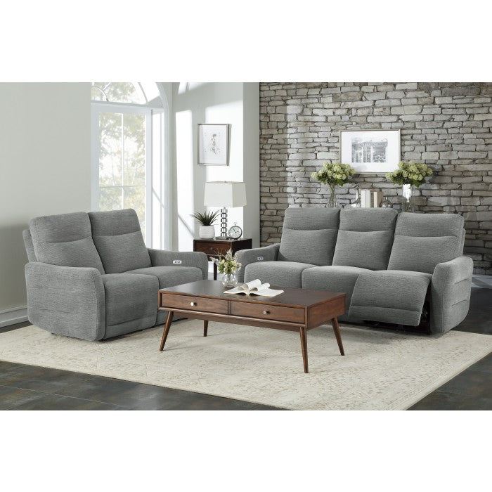 9804DV-2PWH Power Double Lay Flat Reclining Love Seat with Power Headrests and USB Ports - 9804DV-2PWH