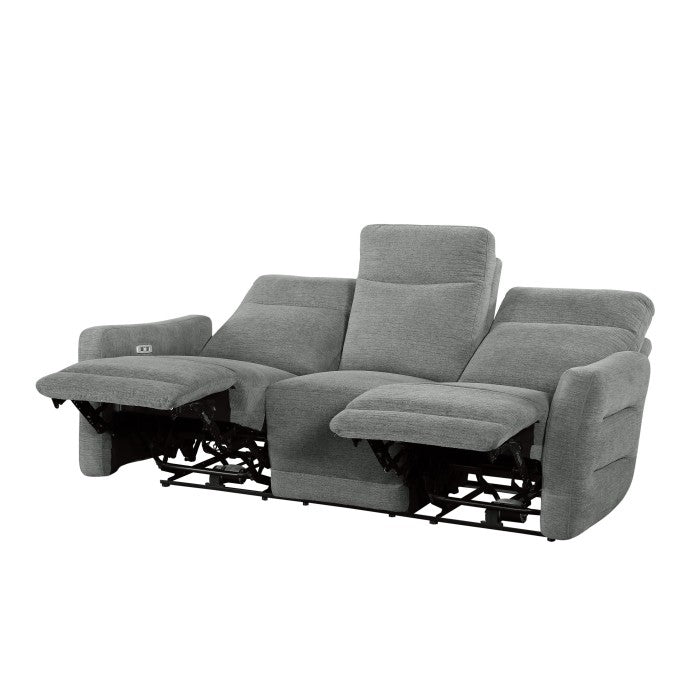 9804DV-3PWH Power Double Lay Flat Reclining Sofa with Power Headrests and USB Ports - 9804DV-3PWH