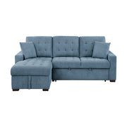 9816BU*2LCRL (2)2-Piece Sectional with Left Chaise, Pull-out Bed and Hidden Storage - 9816BU*2LCRL