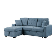 9816BU*2LCRL (2)2-Piece Sectional with Left Chaise, Pull-out Bed and Hidden Storage - 9816BU*2LCRL