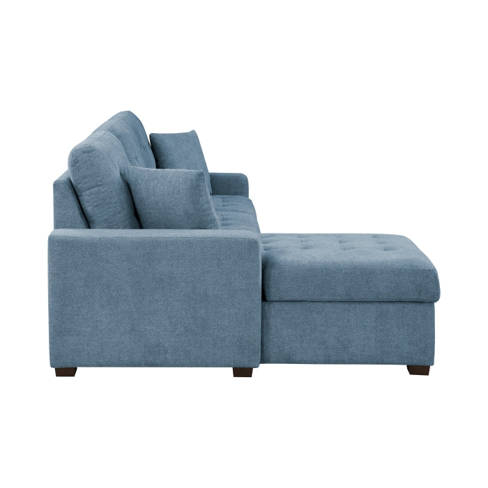 9816BU*2LCRL (2)2-Piece Sectional with Left Chaise, Pull-out Bed and Hidden Storage - 9816BU*2LCRL