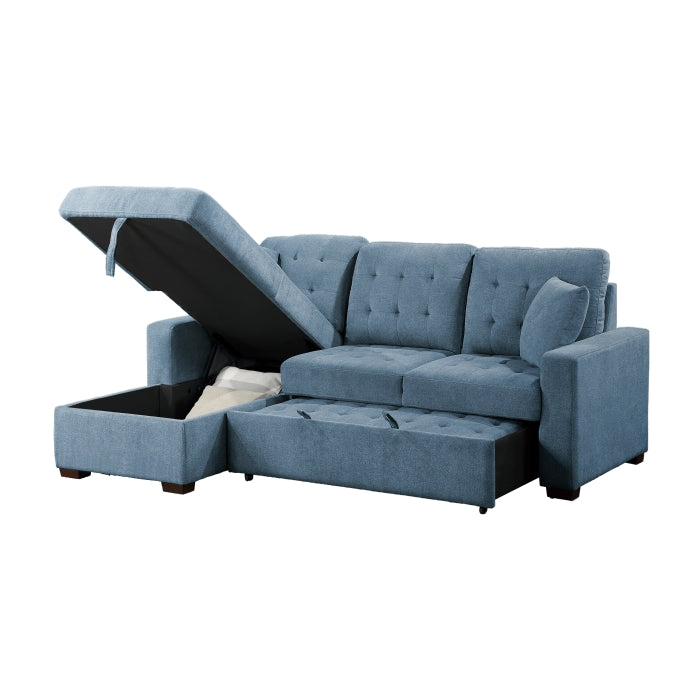 9816BU*2LCRL (2)2-Piece Sectional with Left Chaise, Pull-out Bed and Hidden Storage - 9816BU*2LCRL