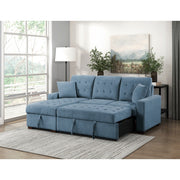 9816BU*2LCRL (2)2-Piece Sectional with Left Chaise, Pull-out Bed and Hidden Storage - 9816BU*2LCRL