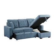 9816BU*2LLRC (2)2-Piece Sectional with Right Chaise, Pull-out Bed and Hidden Storage - 9816BU*2LLRC