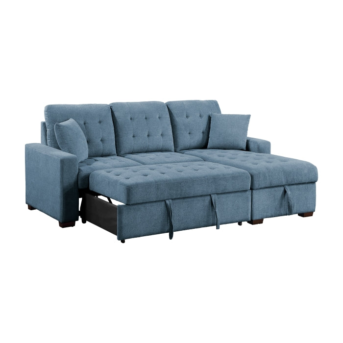 9816BU*2LLRC (2)2-Piece Sectional with Right Chaise, Pull-out Bed and Hidden Storage - 9816BU*2LLRC