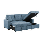 9816BU*2LLRC (2)2-Piece Sectional with Right Chaise, Pull-out Bed and Hidden Storage - 9816BU*2LLRC
