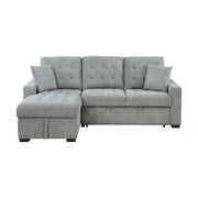 9816GY*2LCRL (2)2-Piece Sectional with Left Chaise, Pull-out Bed and Hidden Storage - 9816GY*2LCRL