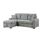 9816GY*2LCRL (2)2-Piece Sectional with Left Chaise, Pull-out Bed and Hidden Storage - 9816GY*2LCRL