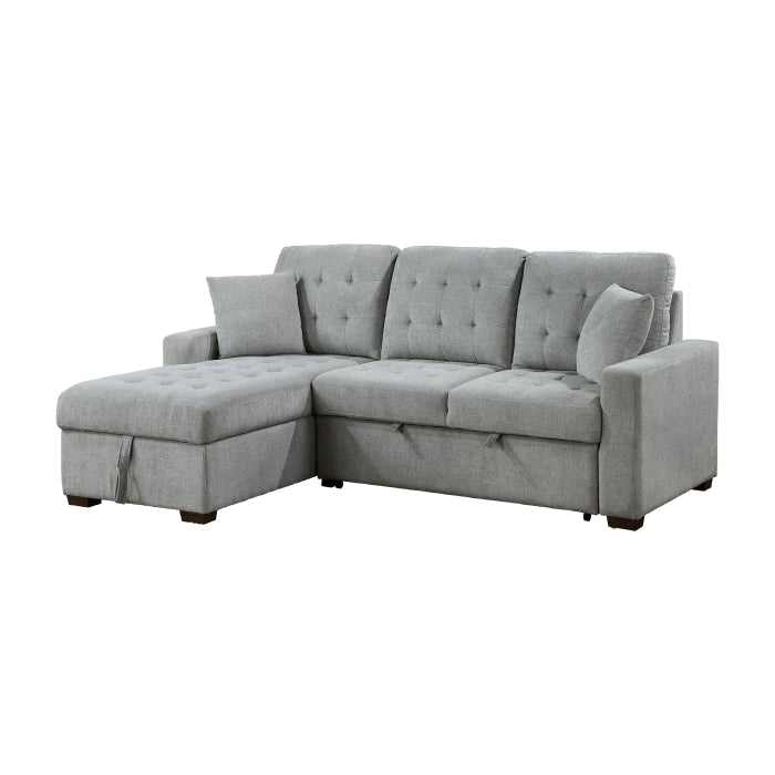 9816GY*2LCRL (2)2-Piece Sectional with Left Chaise, Pull-out Bed and Hidden Storage - 9816GY*2LCRL