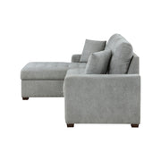 9816GY*2LCRL (2)2-Piece Sectional with Left Chaise, Pull-out Bed and Hidden Storage - 9816GY*2LCRL