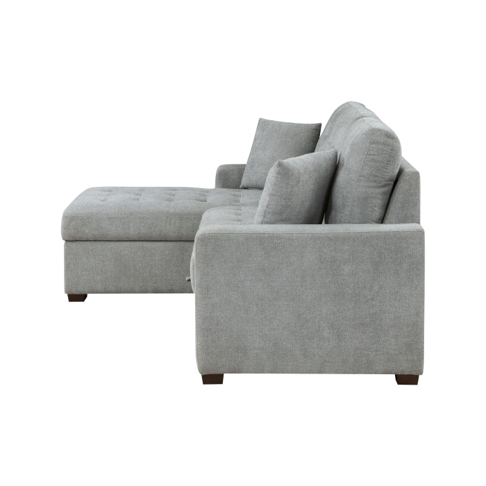 9816GY*2LCRL (2)2-Piece Sectional with Left Chaise, Pull-out Bed and Hidden Storage - 9816GY*2LCRL