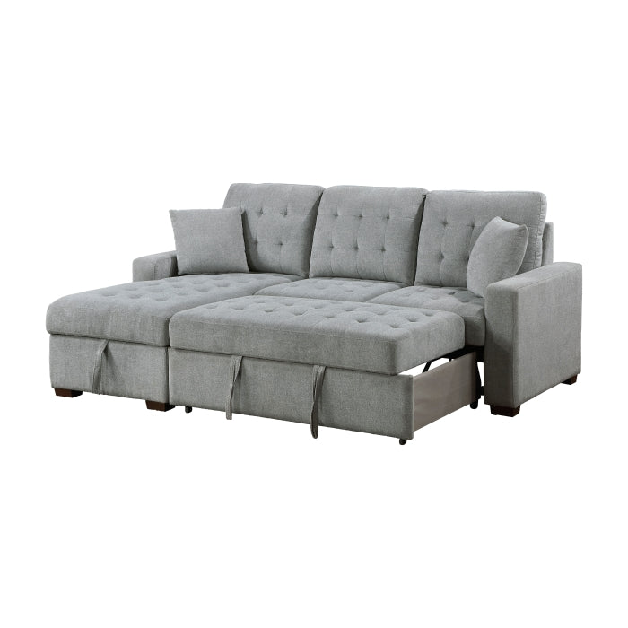 9816GY*2LCRL (2)2-Piece Sectional with Left Chaise, Pull-out Bed and Hidden Storage - 9816GY*2LCRL