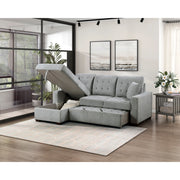 9816GY*2LCRL (2)2-Piece Sectional with Left Chaise, Pull-out Bed and Hidden Storage - 9816GY*2LCRL