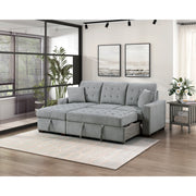 9816GY*2LCRL (2)2-Piece Sectional with Left Chaise, Pull-out Bed and Hidden Storage - 9816GY*2LCRL