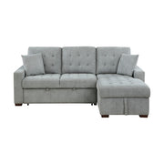 9816GY*SC (2)2-Piece Sectional with Right Chaise, Pull-out Bed and Hidden Storage - 9816GY*SC