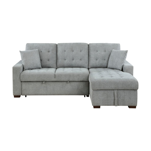 9816GY*SC (2)2-Piece Sectional with Right Chaise, Pull-out Bed and Hidden Storage - 9816GY*SC