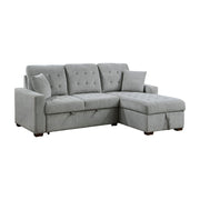 9816GY*SC (2)2-Piece Sectional with Right Chaise, Pull-out Bed and Hidden Storage - 9816GY*SC