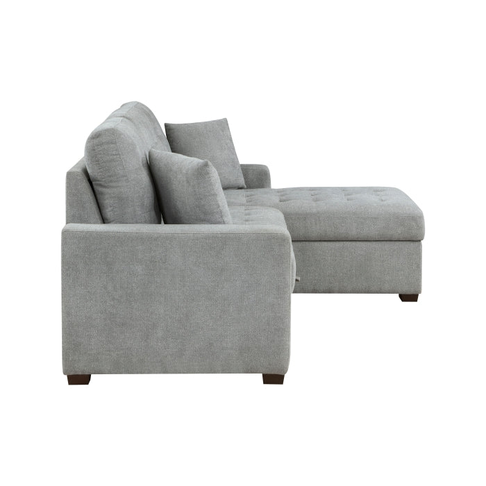 9816GY*SC (2)2-Piece Sectional with Right Chaise, Pull-out Bed and Hidden Storage - 9816GY*SC