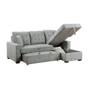 9816GY*SC (2)2-Piece Sectional with Right Chaise, Pull-out Bed and Hidden Storage - 9816GY*SC