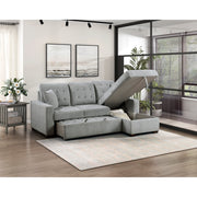 9816GY*SC (2)2-Piece Sectional with Right Chaise, Pull-out Bed and Hidden Storage - 9816GY*SC