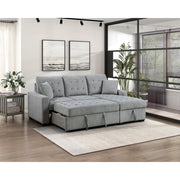 9816GY*SC (2)2-Piece Sectional with Right Chaise, Pull-out Bed and Hidden Storage - 9816GY*SC