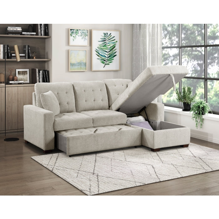 9816SN*2LLRC (2)2-Piece Sectional with Right Chaise, Pull-out Bed and Hidden Storage - 9816SN*2LLRC