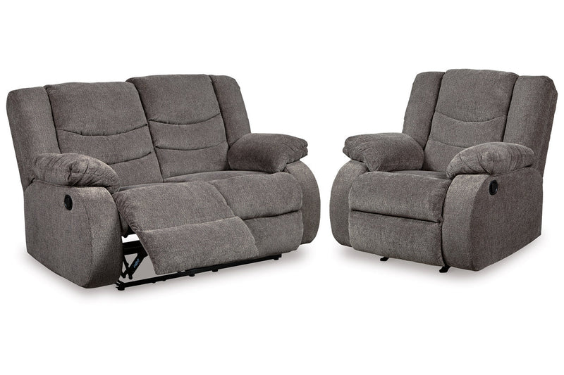 Tulen Gray Reclining Loveseat and Recliner -  Ashley - Luna Furniture