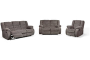 Tulen Gray Reclining Sofa, Loveseat and Recliner -  Ashley - Luna Furniture