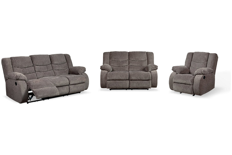 Tulen Gray Reclining Sofa, Loveseat and Recliner -  Ashley - Luna Furniture