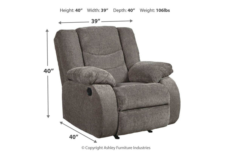 Tulen Gray Reclining Loveseat and Recliner -  Ashley - Luna Furniture