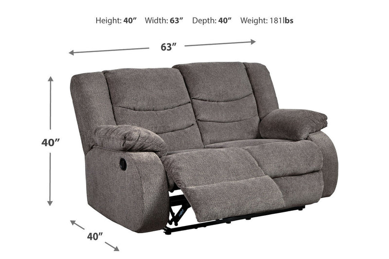 Tulen Gray Reclining Loveseat and Recliner -  Ashley - Luna Furniture