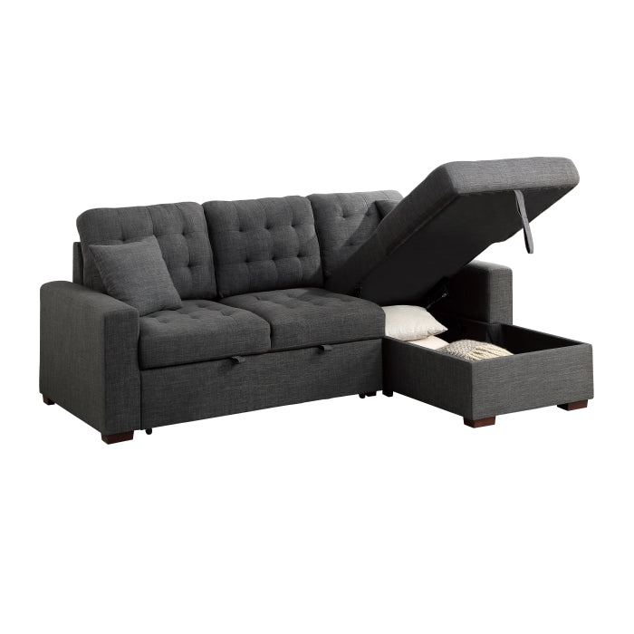 9916DG*SC (2)2-Piece Sectional with Pull-out Bed and Right Chaise with Hidden Storage - 9916DG*SC