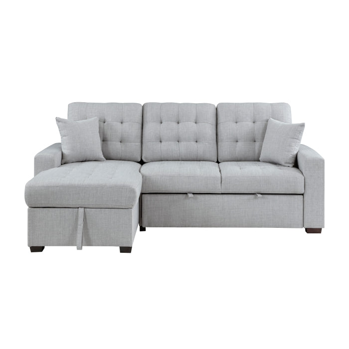 9916GY*2LCRL (2)2-Piece Sectional with Pull-out Bed and Left Chaise with Hidden Storage - 9916GY*2LCRL