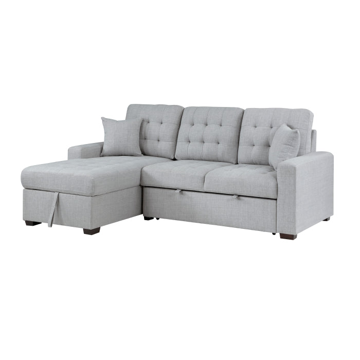9916GY*2LCRL (2)2-Piece Sectional with Pull-out Bed and Left Chaise with Hidden Storage - 9916GY*2LCRL