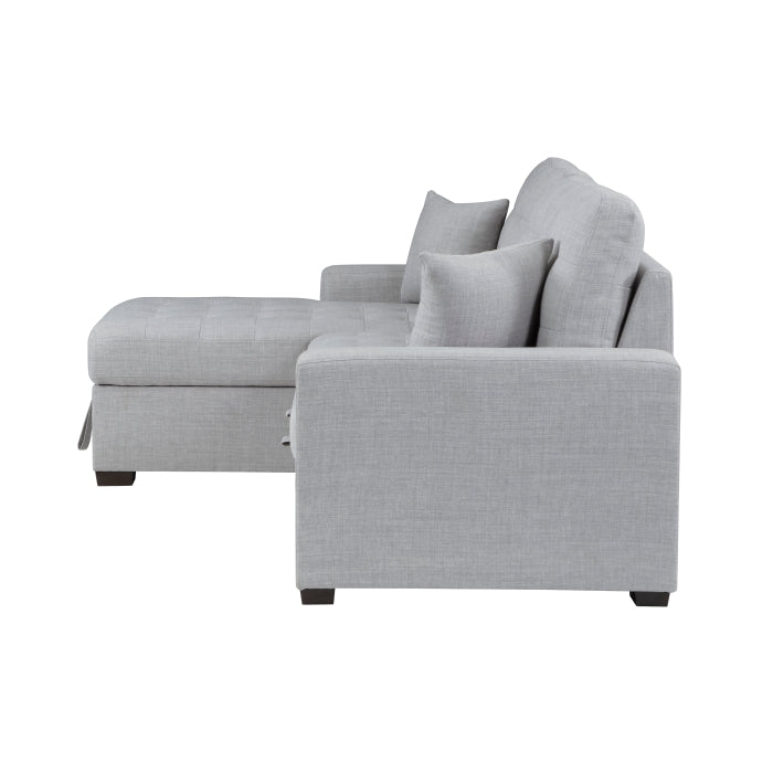 9916GY*2LCRL (2)2-Piece Sectional with Pull-out Bed and Left Chaise with Hidden Storage - 9916GY*2LCRL