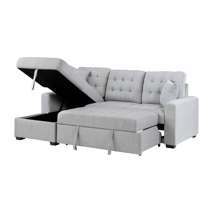 9916GY*2LCRL (2)2-Piece Sectional with Pull-out Bed and Left Chaise with Hidden Storage - 9916GY*2LCRL