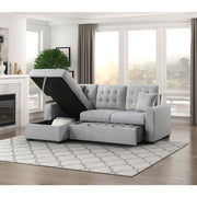 9916GY*2LCRL (2)2-Piece Sectional with Pull-out Bed and Left Chaise with Hidden Storage - 9916GY*2LCRL