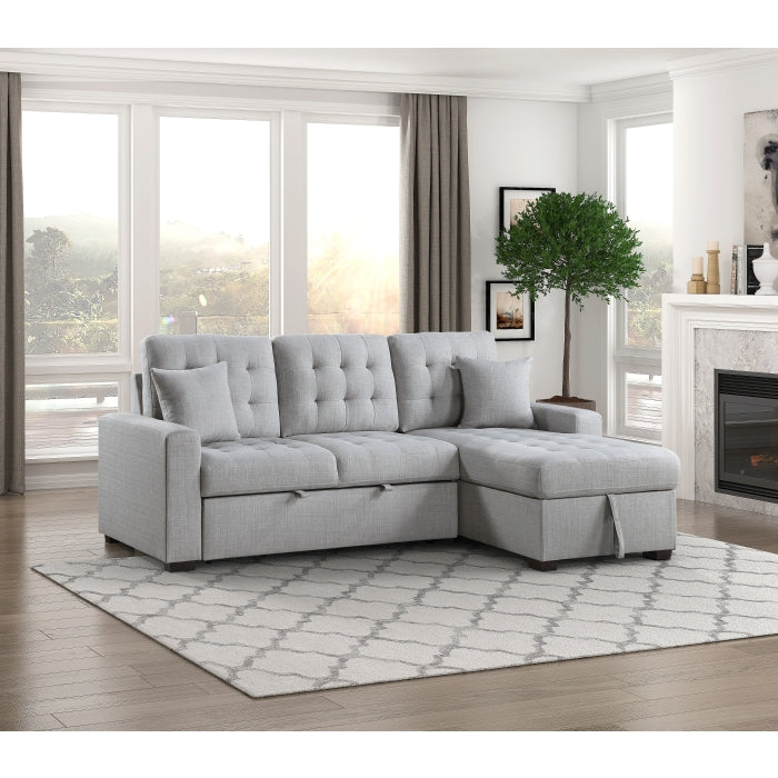 9916GY*2LLRC (2)2-Piece Sectional with Pull-out Bed and Right Chaise with Hidden Storage - 9916GY*2LLRC