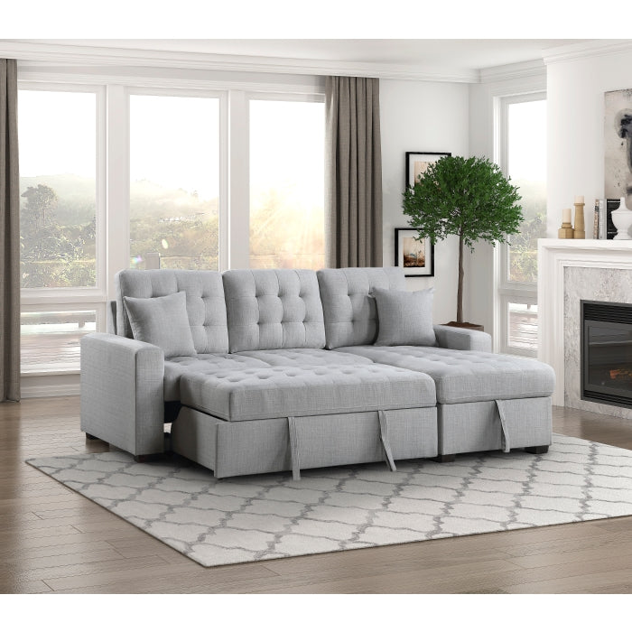 9916GY*2LLRC (2)2-Piece Sectional with Pull-out Bed and Right Chaise with Hidden Storage - 9916GY*2LLRC