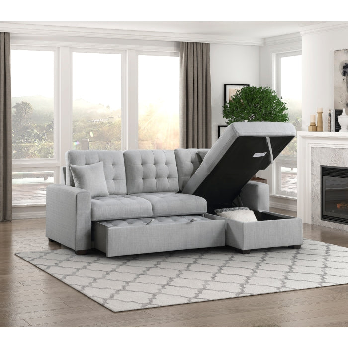 9916GY*2LLRC (2)2-Piece Sectional with Pull-out Bed and Right Chaise with Hidden Storage - 9916GY*2LLRC