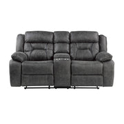 9989GY-2 Double Reclining Love Seat with Center Console - 9989GY-2