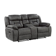 9989GY-2 Double Reclining Love Seat with Center Console - 9989GY-2