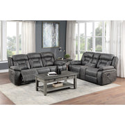 9989GY-2 Double Reclining Love Seat with Center Console - 9989GY-2