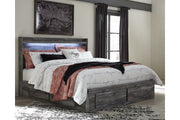 Baystorm Gray King Platform Bed with 4 Storage Drawers from Ashley - Luna Furniture