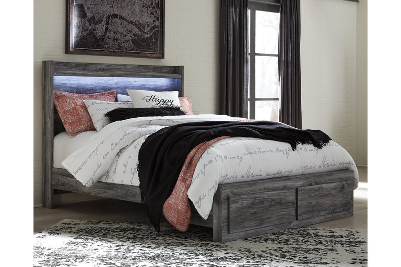 Baystorm Gray Queen Platform Bed with 2 Storage Drawers from Ashley - Luna Furniture
